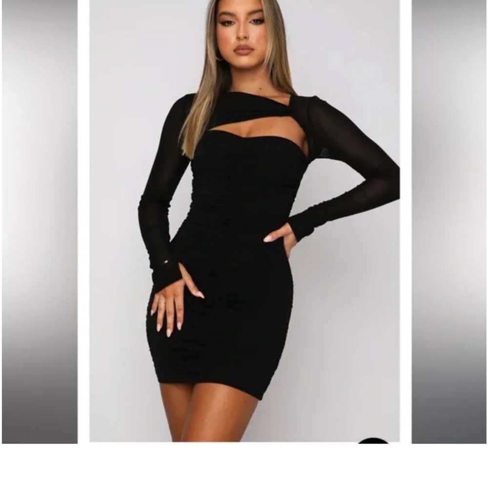Black Long Sleeve Mini Dress
